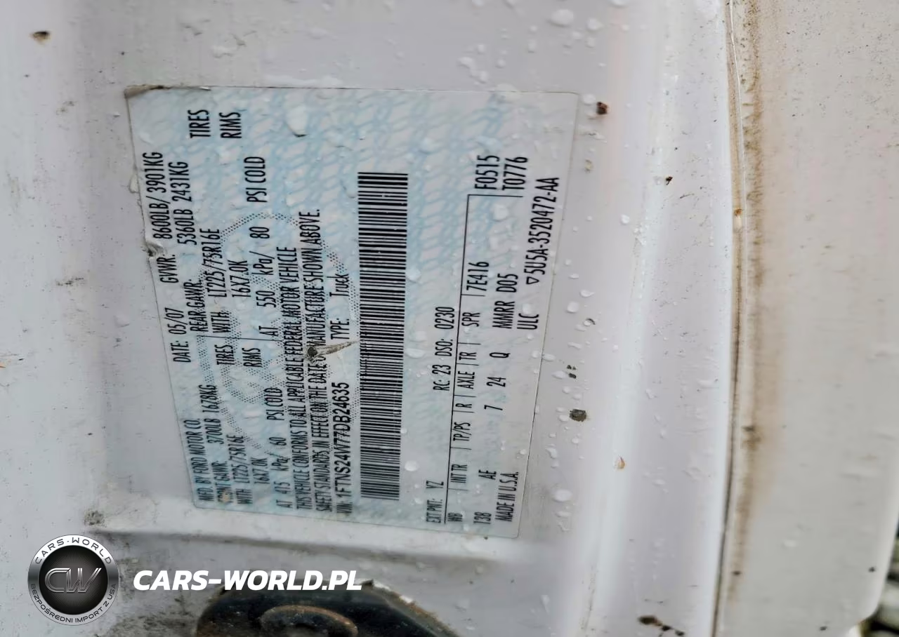 2007 Ford Econoline E250 Van VIN:1FTNS24W77DB24635 - 13