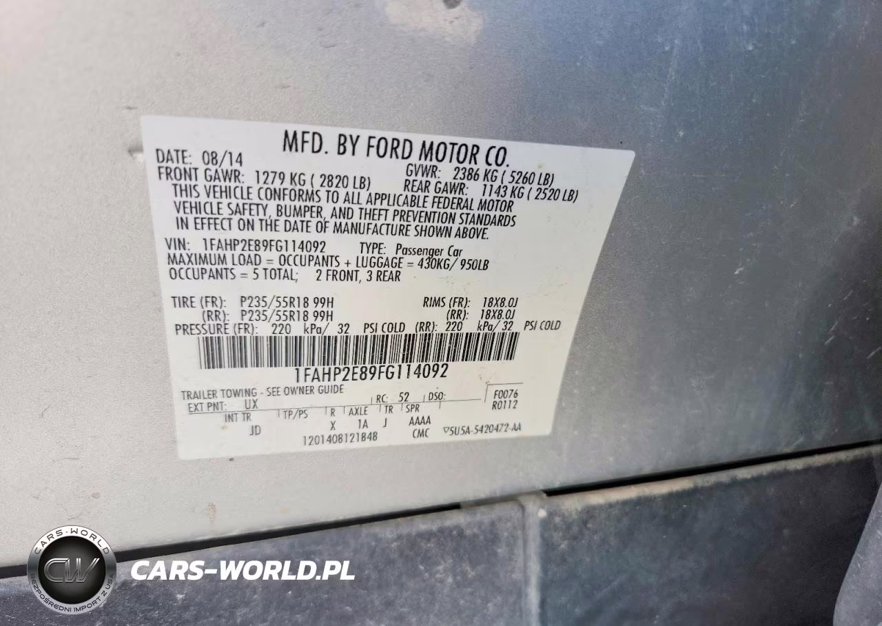 2015 Ford Taurus Sel VIN:1FAHP2E89FG114092 - 12