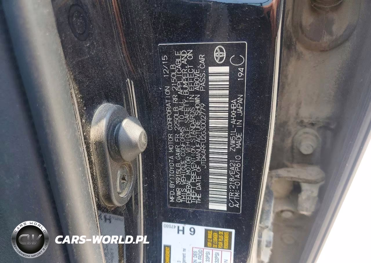 2016 Toyota Prius Four Touring VIN:JTDKARFU2G3002779 - 12