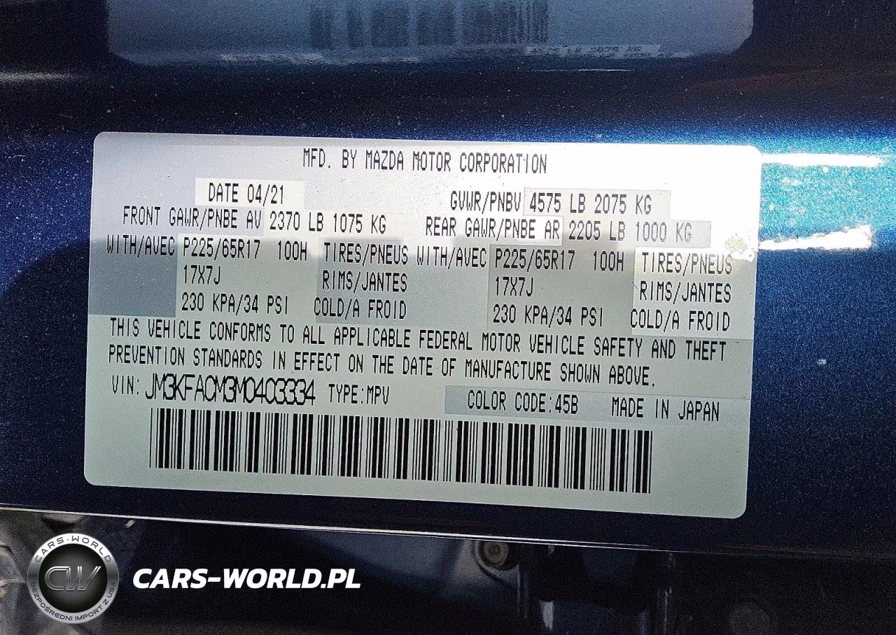 2021 Mazda Cx-5 Touring VIN:JM3KFACM3M0403334 - 12