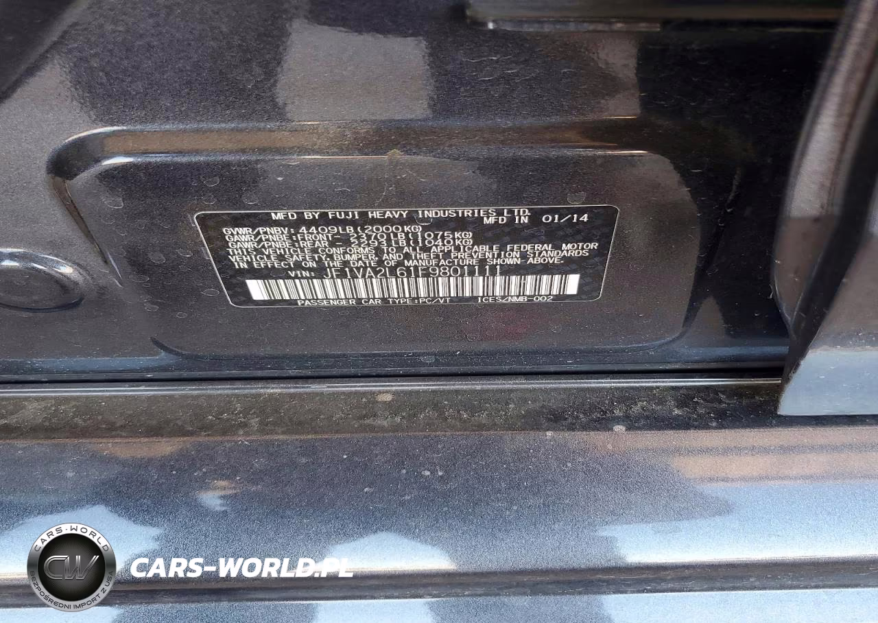 2015 Subaru Wrx Sti VIN:JF1VA2L61F9801111 - 12