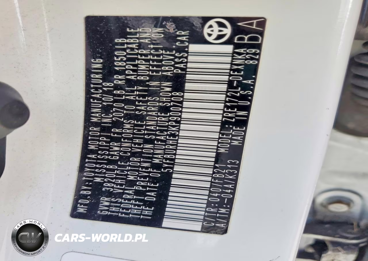 2019 Toyota Corolla L VIN:5YFBURHE3KP900708 - 12