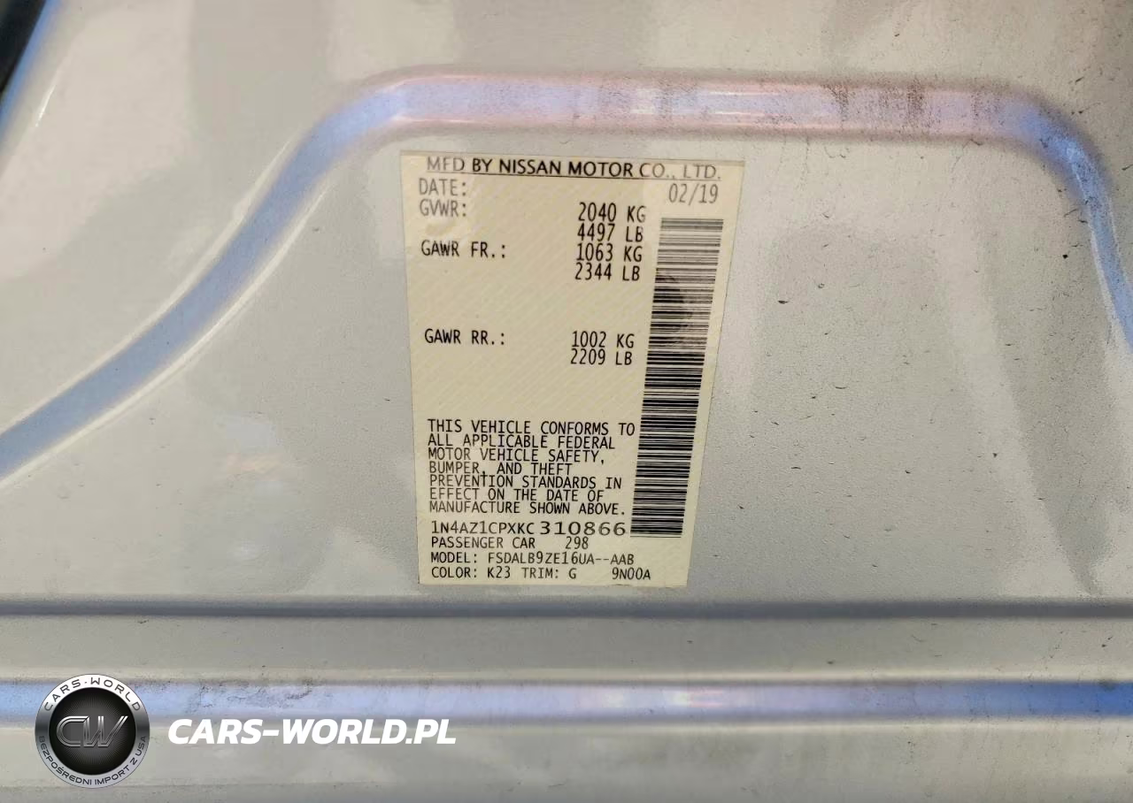 2019 Nissan Leaf S VIN:1N4AZ1CPXKC310866 - 12
