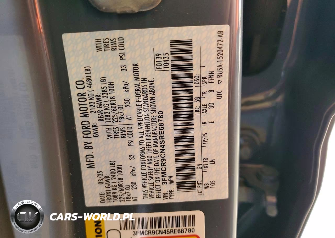 2025 Ford Bronco Sport Outer Banks VIN:3FMCR9CN4SRE68780 - 13