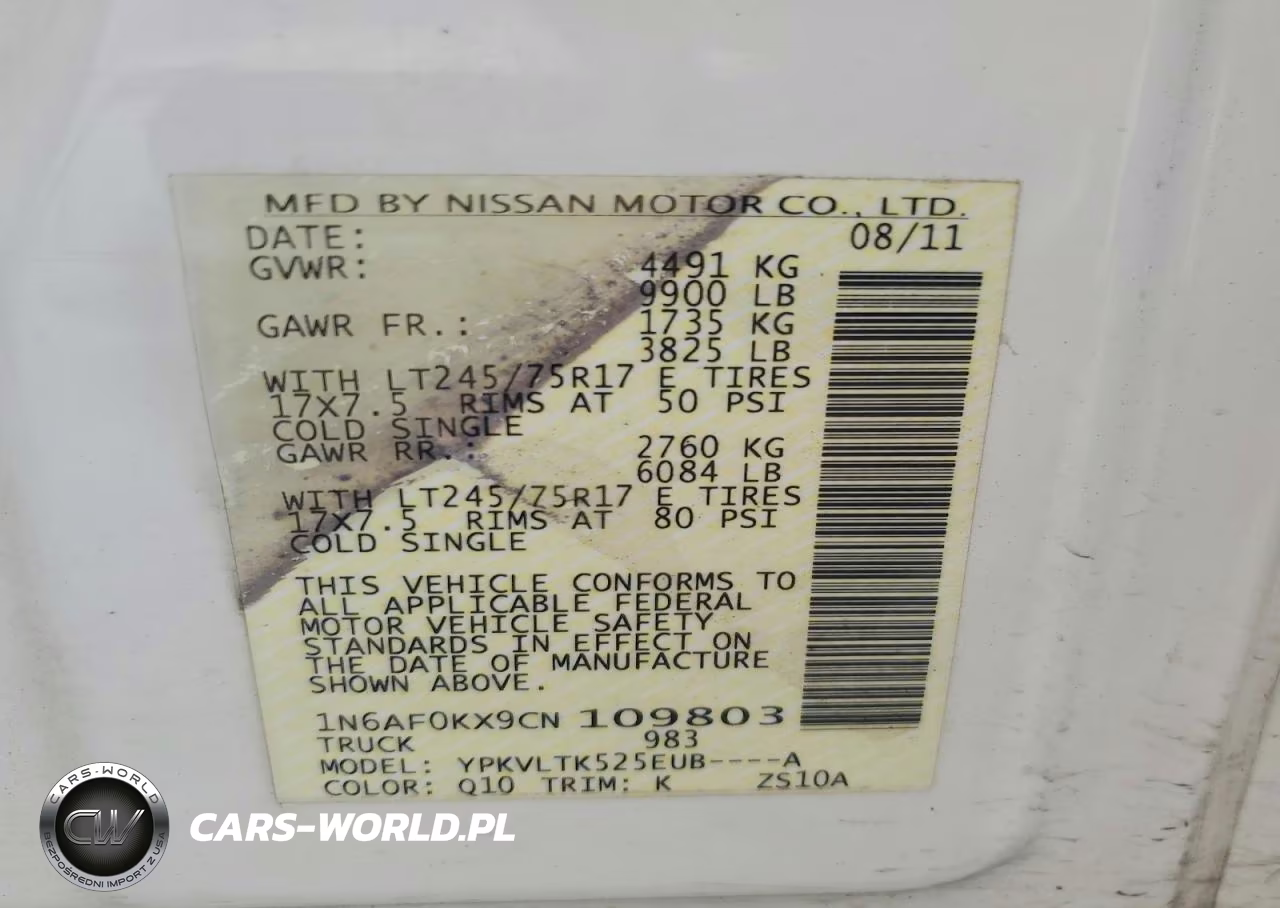 2012 Nissan Nv 2500 Hd S VIN:1N6AF0KX9CN109803 - 12