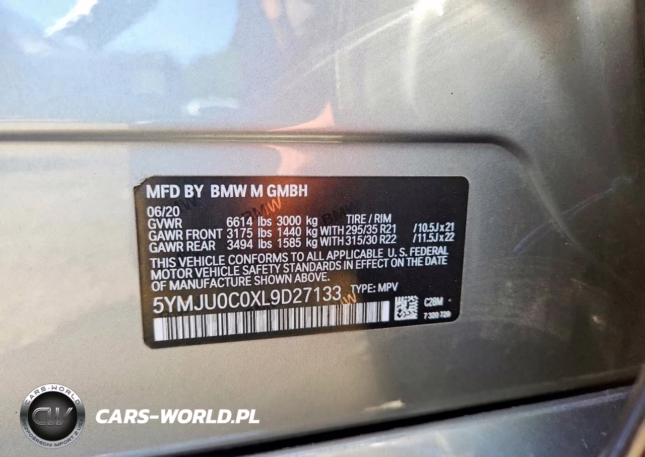 2020 BMW X5 M VIN:5YMJU0C0XL9D27133 - 13