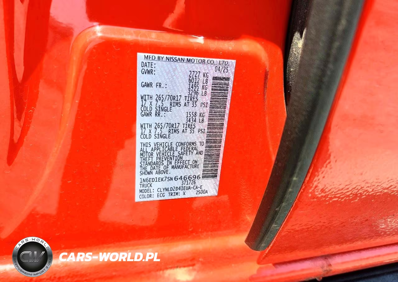 2025 Nissan Frontier Pro-4X VIN:1N6ED1EK7SN646696 - 12