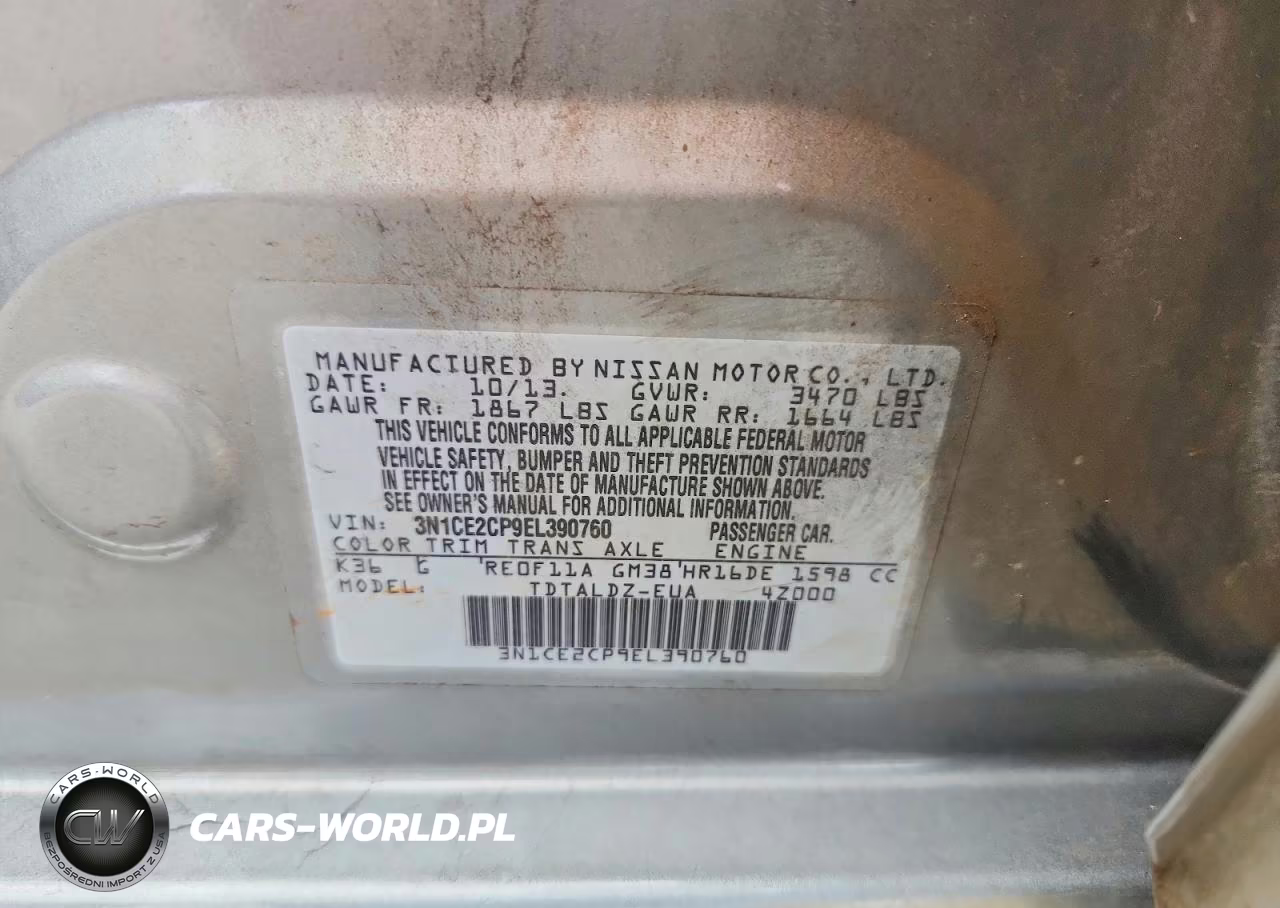 2014 Nissan Versa Note Sv VIN:3N1CE2CP9EL390760 - 12