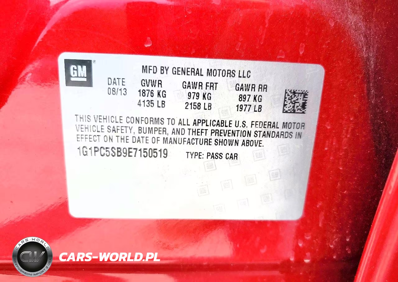 2014 Chevrolet Cruze Lt VIN:1G1PC5SB9E7150519 - 12