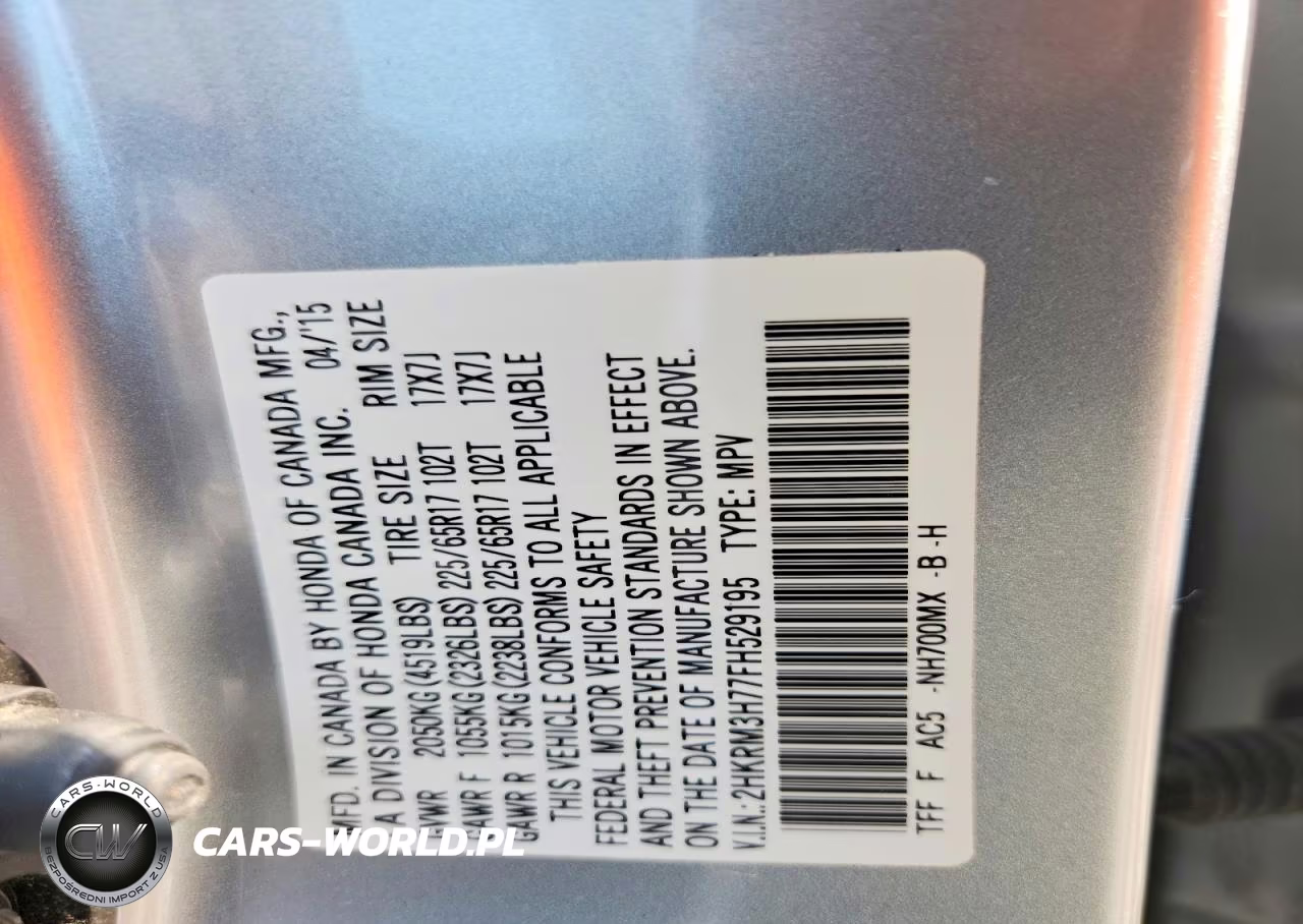 2015 Honda Cr-V Exl VIN:2HKRM3H77FH529195 - 13
