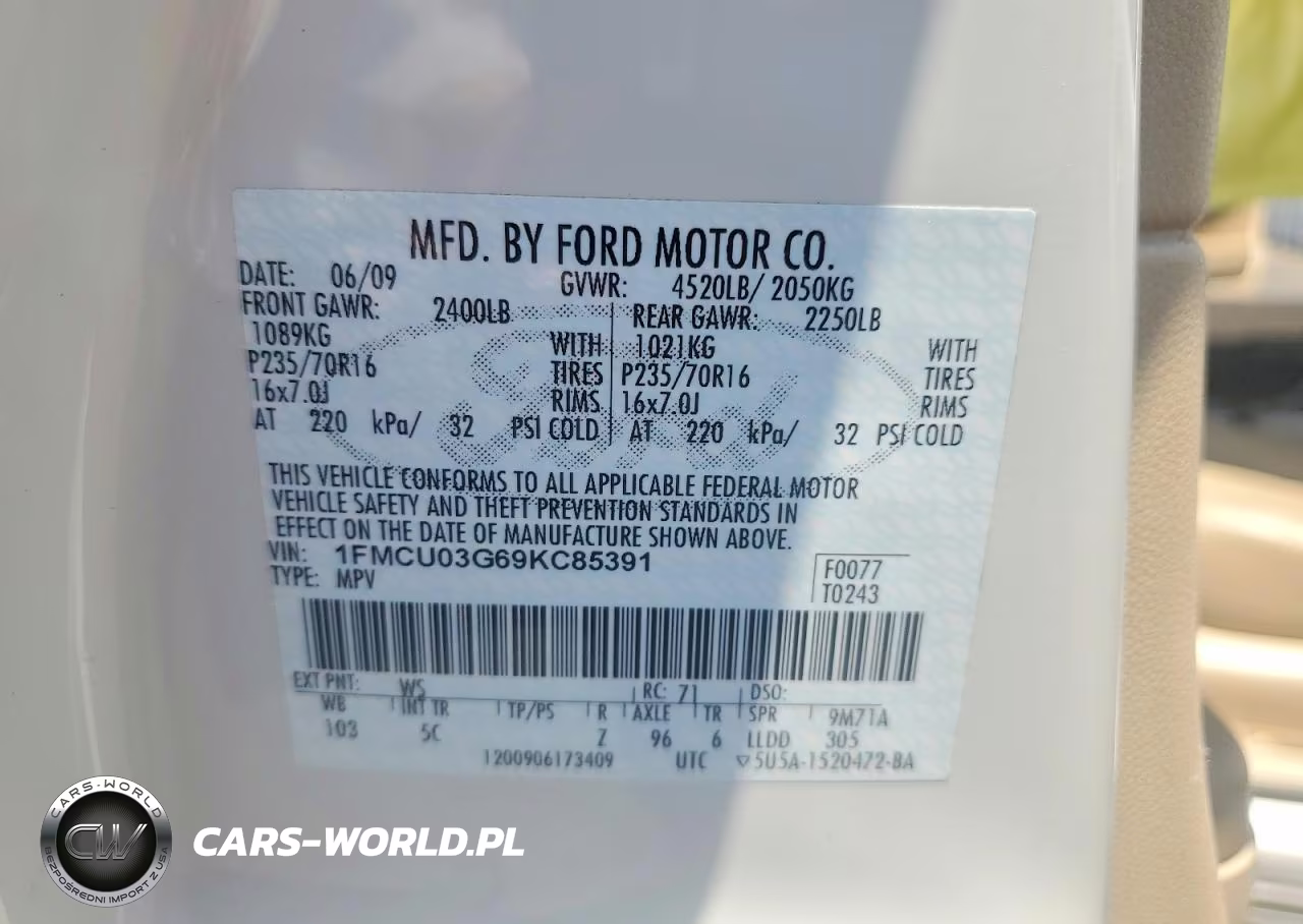 2009 Ford Escape Xlt VIN:1FMCU03G69KC85391 - 13