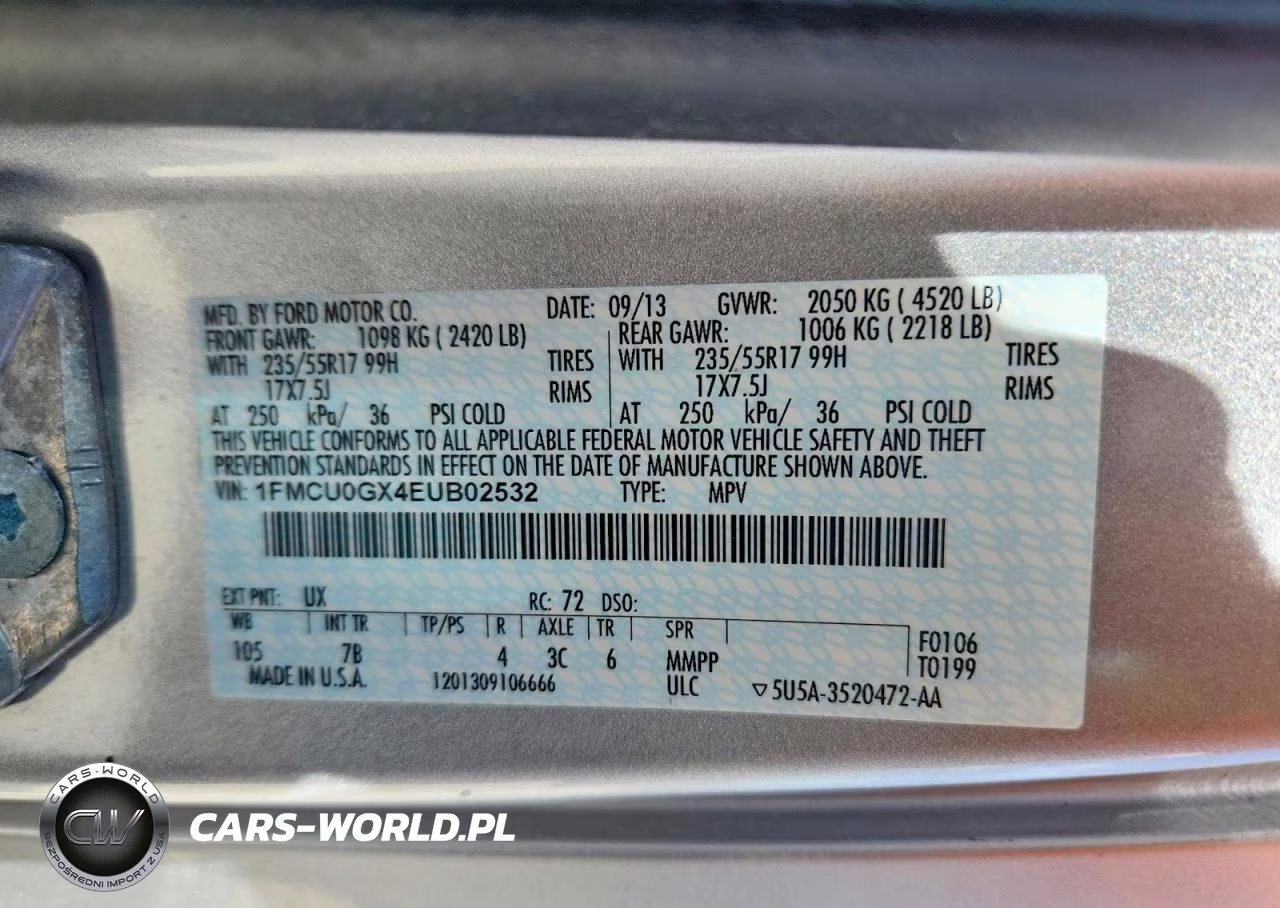 2014 Ford Escape Se VIN:1FMCU0GX4EUB02532 - 12