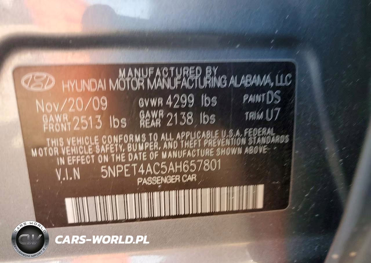 2010 Hyundai Sonata Gls VIN:5NPET4AC5AH657801 - 12