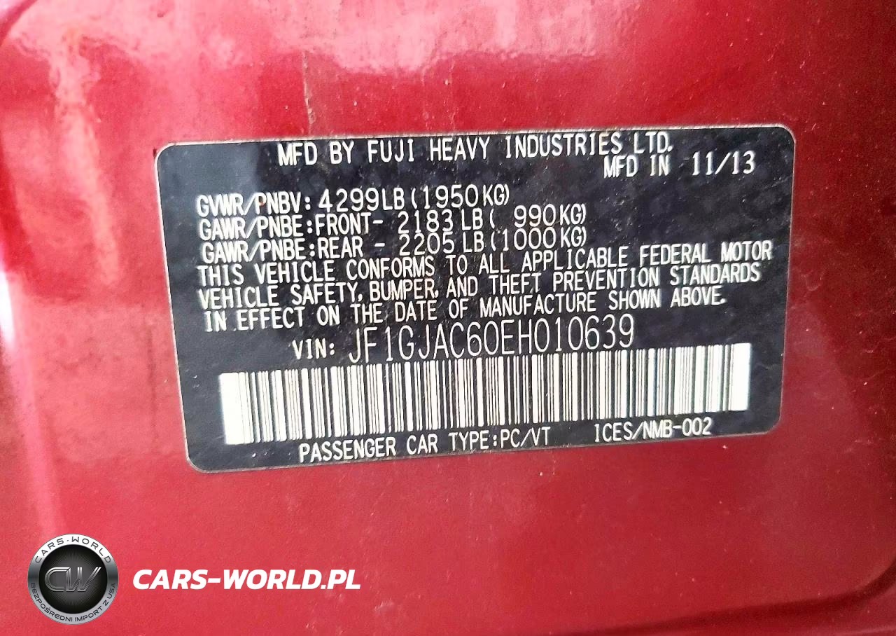 2014 Subaru Impreza Premium VIN:JF1GJAC60EH010639 - 12