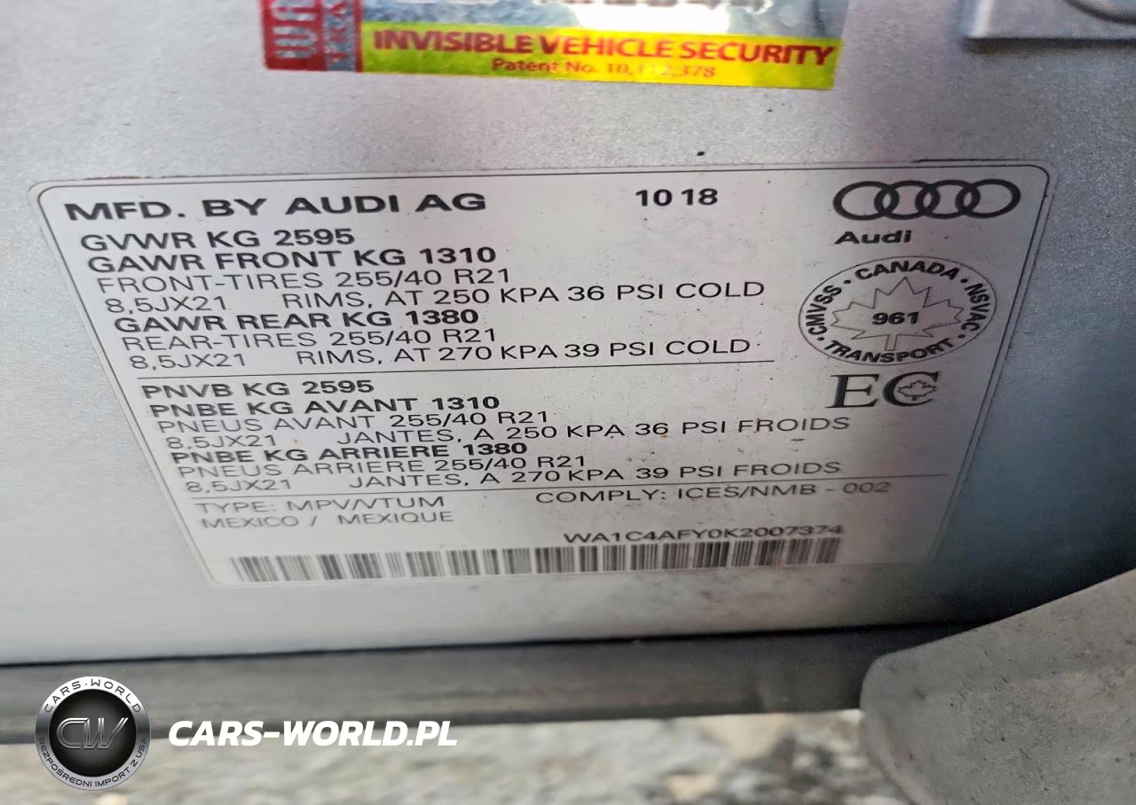 2019 Audi Sq5 Prestige VIN:WA1C4AFY0K2007374 - 13