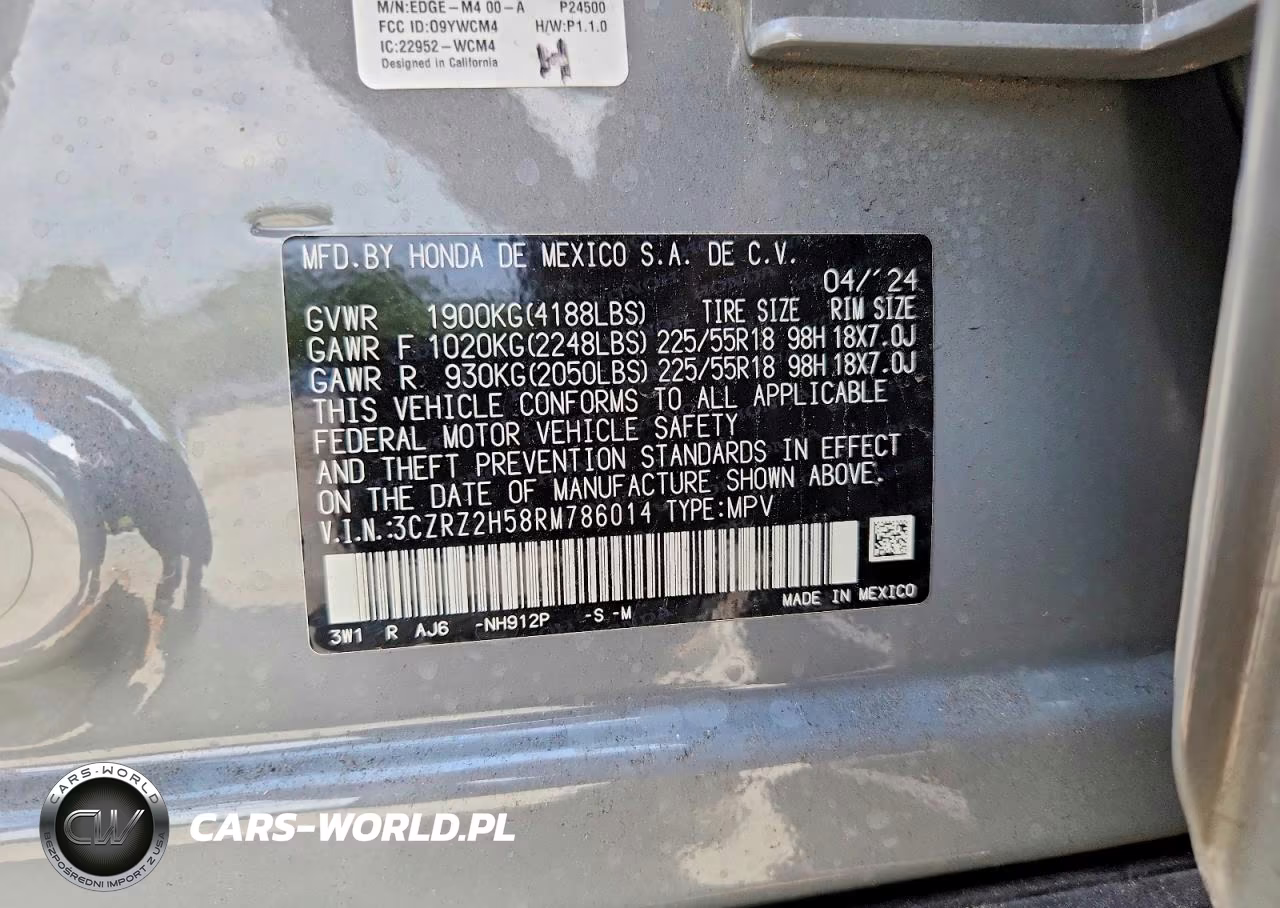 2024 Honda Hr-V Sport VIN:3CZRZ2H58RM786014 - 13