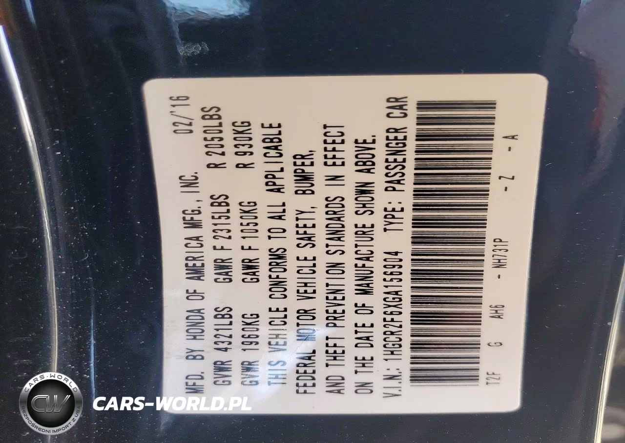 2016 Honda Accord Sport VIN:1HGCR2F6XGA156904 - 12