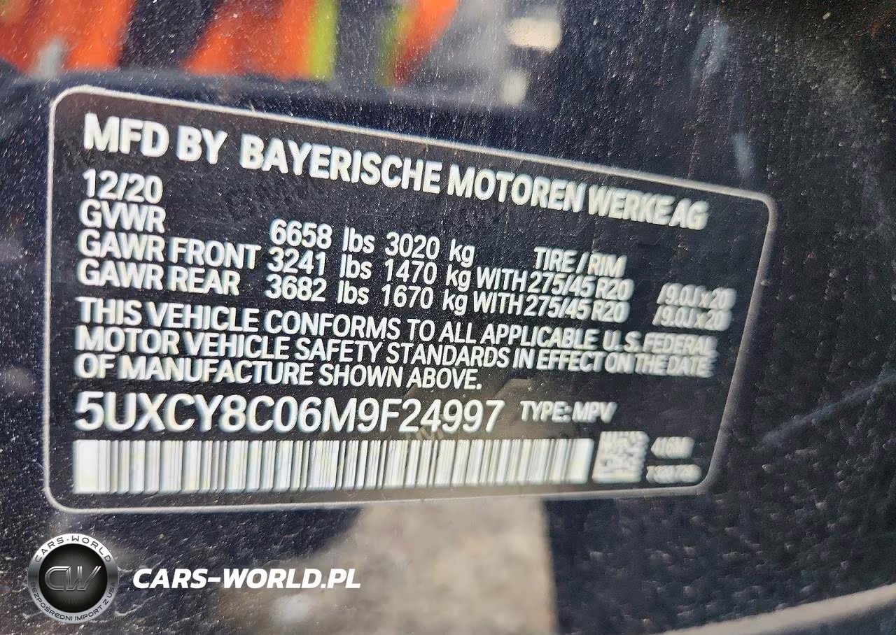 2021 BMW X6 M50I VIN:5UXCY8C06M9F24997 - 13