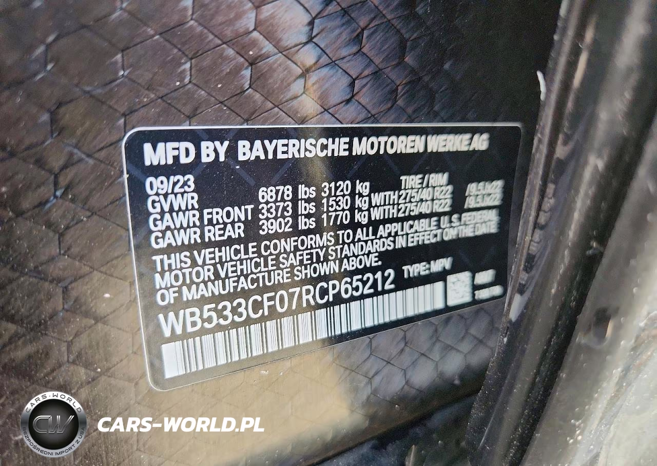2024 BMW Ix M60 VIN:WB533CF07RCP65212 - 13