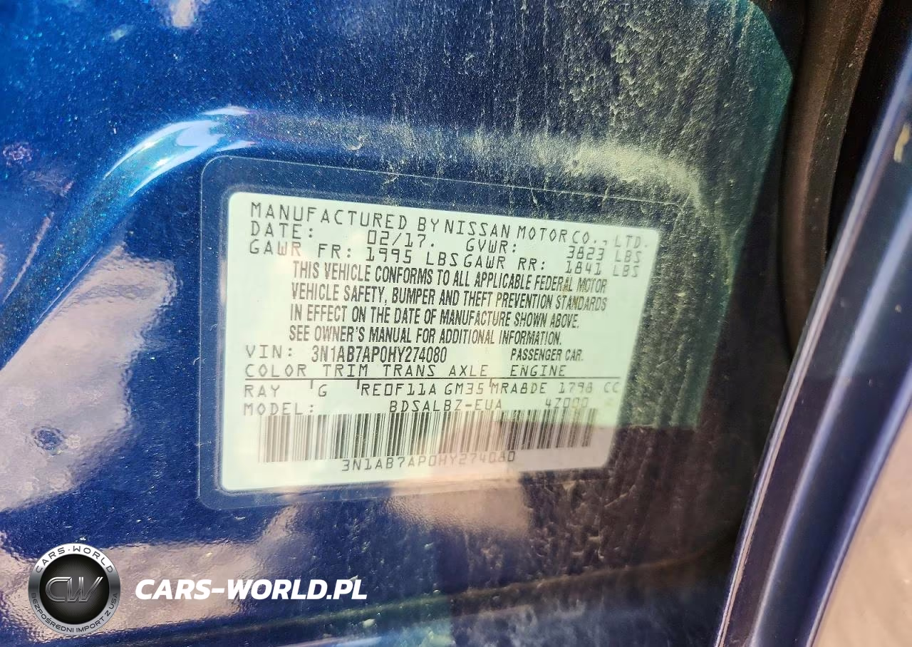 2017 Nissan Sentra S VIN:3N1AB7AP0HY274080 - 13