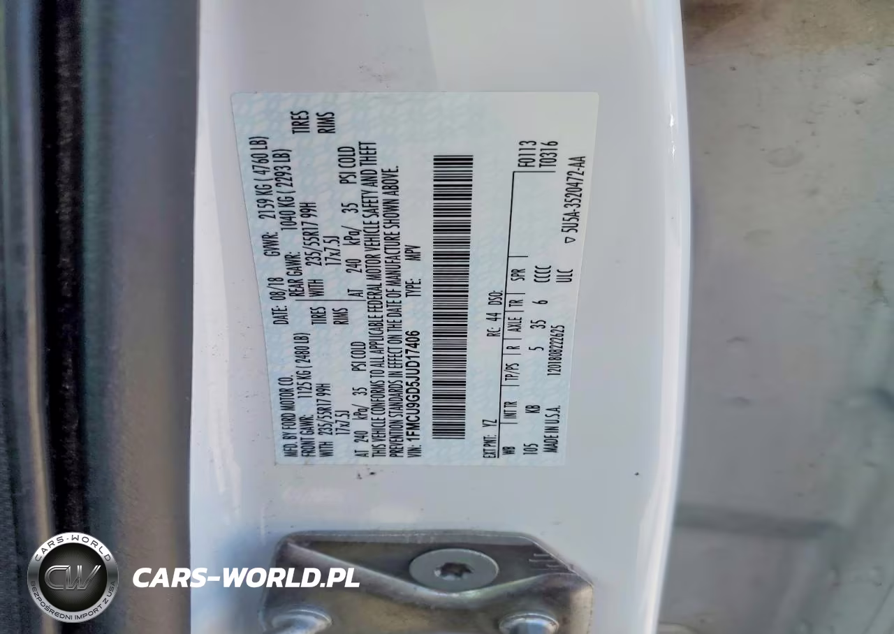 2018 Ford Escape Se VIN:1FMCU9GD5JUD17406 - 12