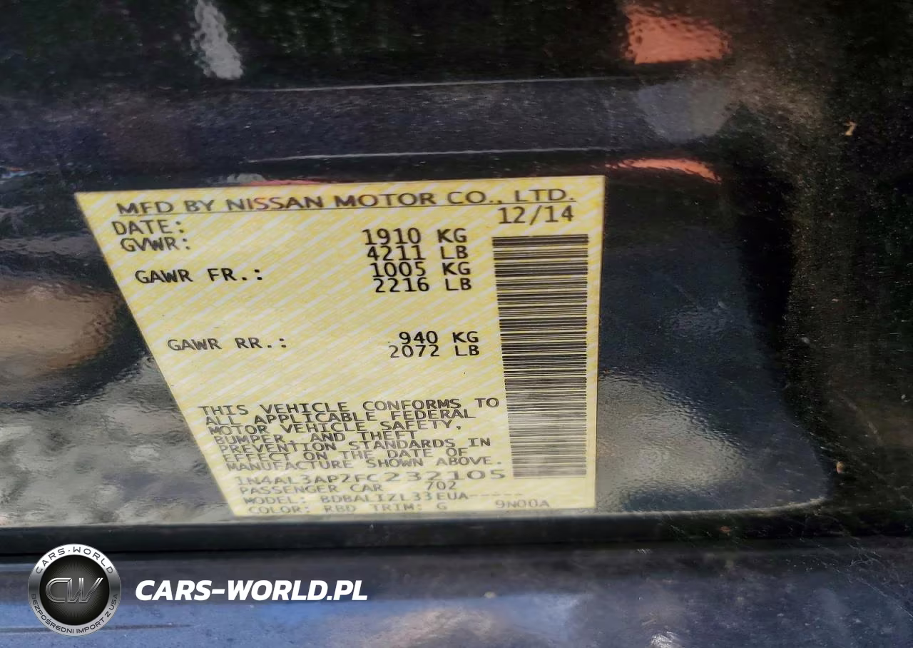 2015 Nissan Altima 2.5 Sv VIN:1N4AL3AP2FC232105 - 12