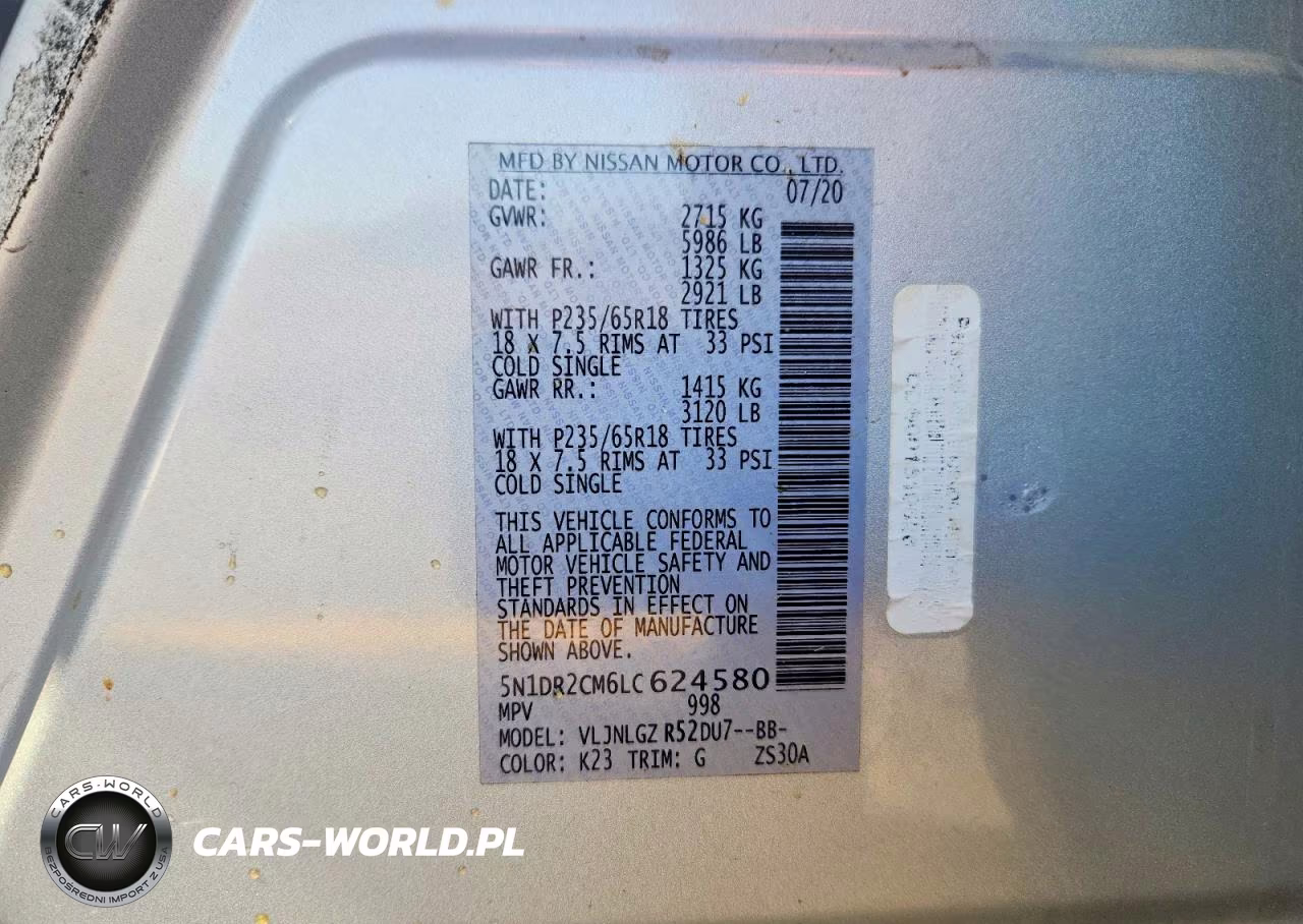 2020 Nissan Pathfinder Sl VIN:5N1DR2CM6LC624580 - 12
