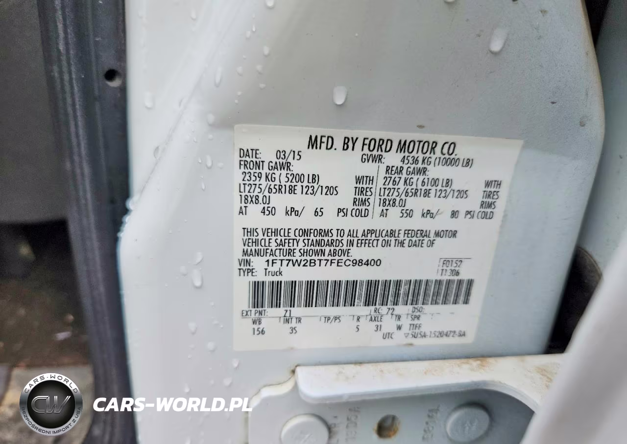 2015 Ford F250 Super Duty VIN:1FT7W2BT7FEC98400 - 12