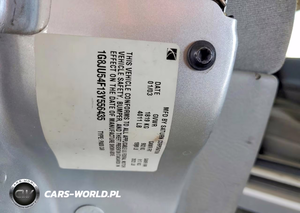 2003 Saturn L200 VIN:1G8JU54F13Y556435 - 12