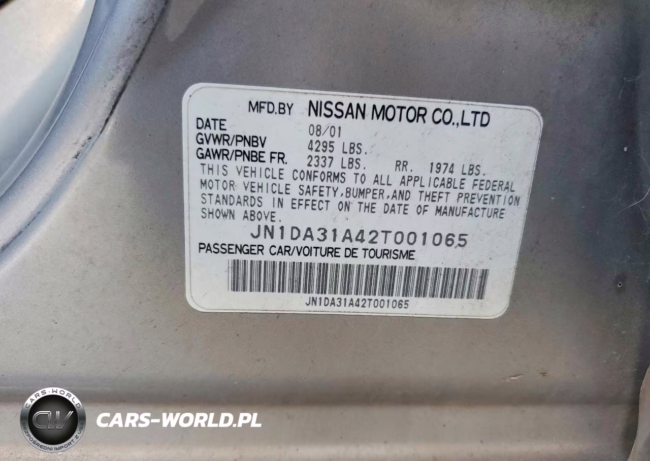2002 Nissan Maxima Se VIN:JN1DA31A42T001065 - 12
