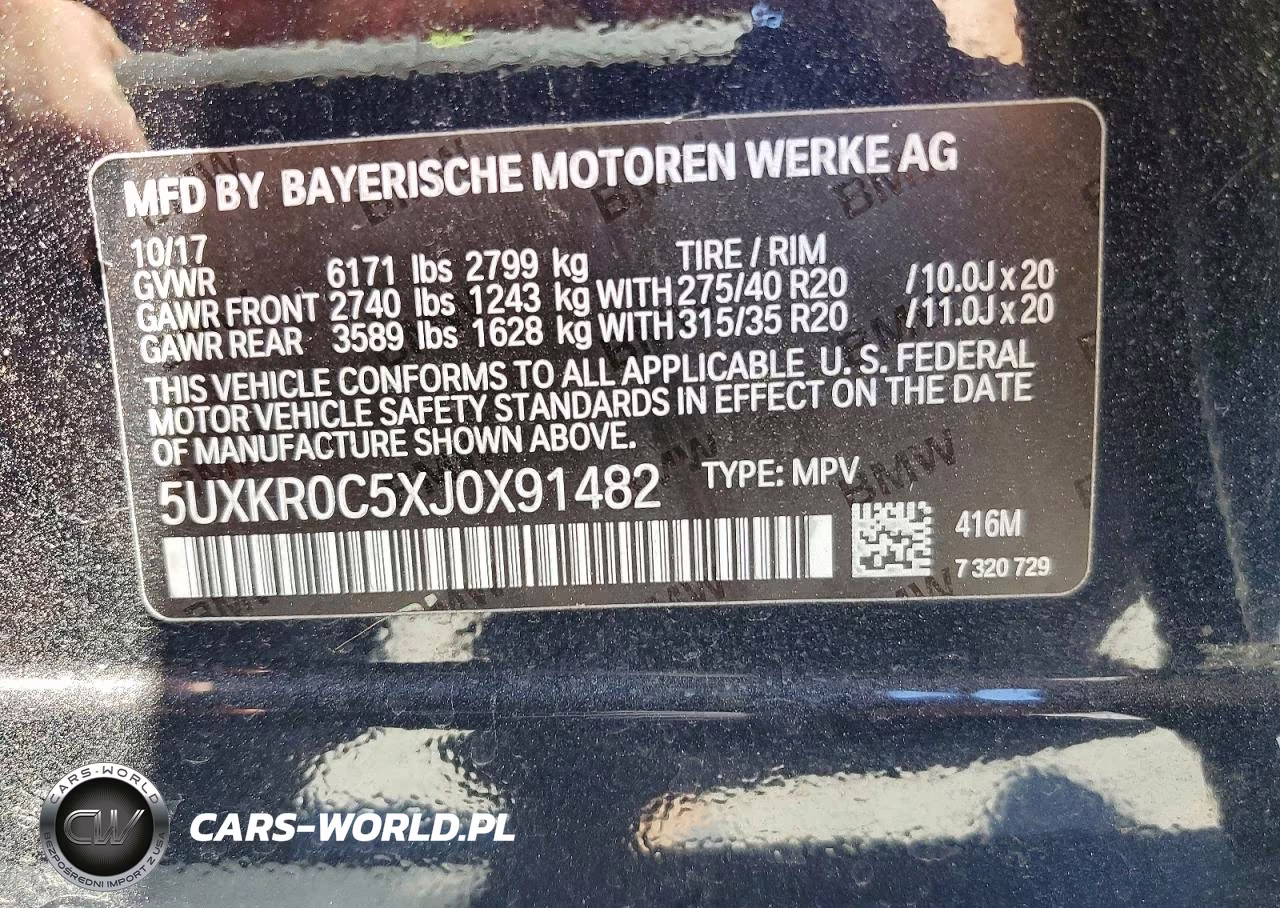 2018 BMW X5 xDrive35I VIN:5UXKR0C5XJ0X91482 - 13