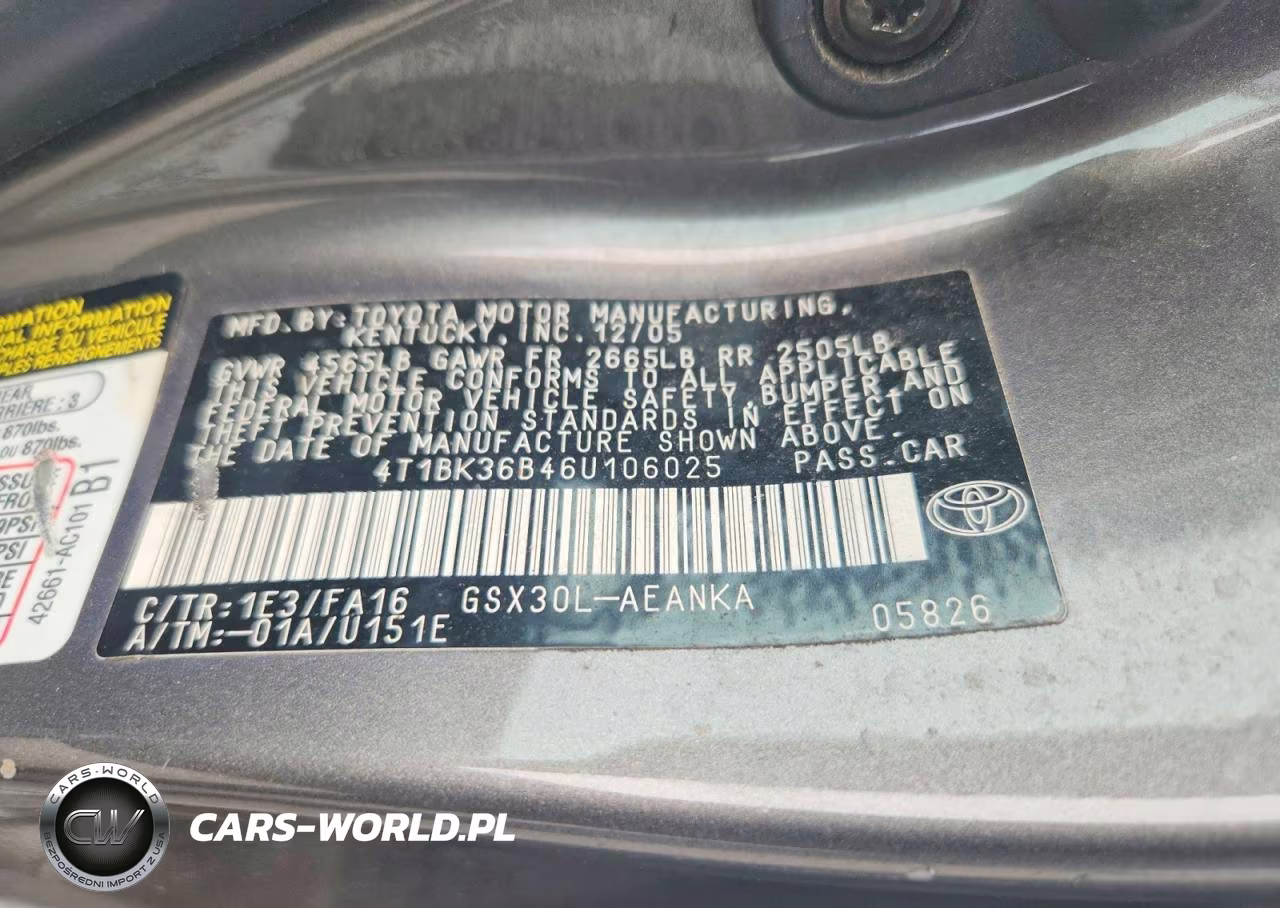 2006 Toyota Avalon Xl VIN:4T1BK36B46U106025 - 12