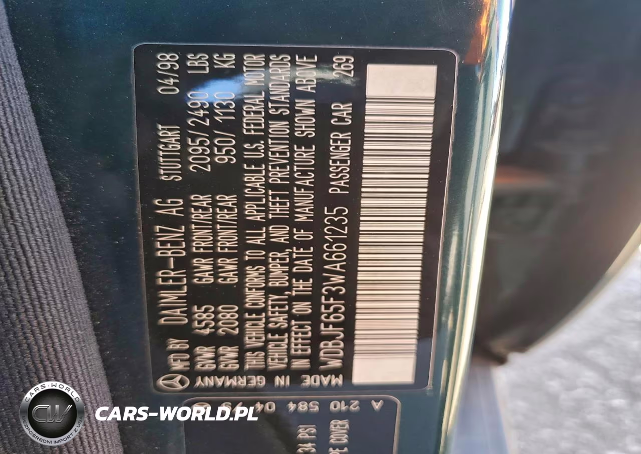 1998 Mercedes-Benz E 320 VIN:WDBJF65F3WA661235 - 12