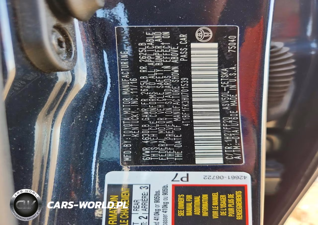2017 Toyota Camry Se VIN:4T1BF1FK3HU701539 - 12