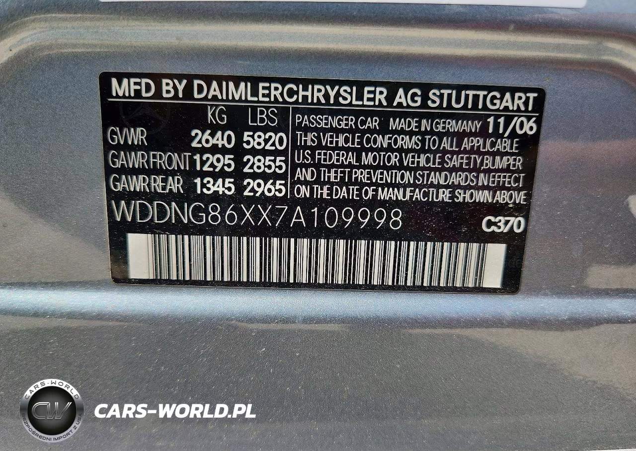 2007 Mercedes-Benz S 550 4Matic VIN:WDDNG86XX7A109998 - 12