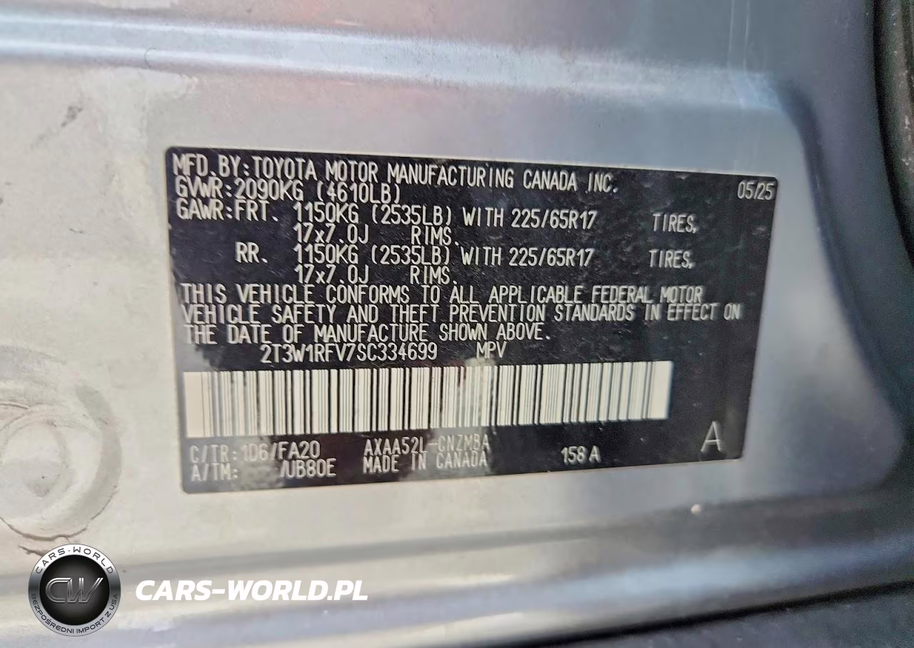 2025 Toyota Rav4 Xle VIN:2T3W1RFV7SC334699 - 13