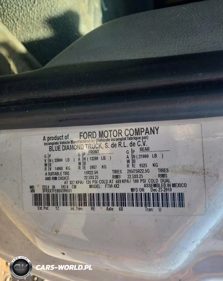 2011 Ford F750 Super Duty Bucket Truck VIN:3FRXX7FE8BV399551 - 12