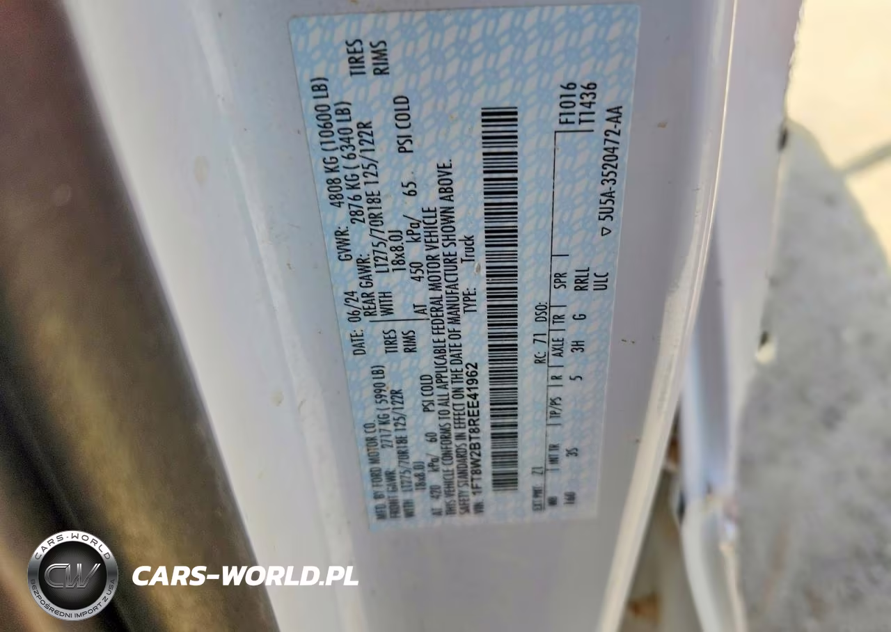 2024 Ford F250 Super Duty VIN:1FT8W2BT8REE41962 - 12