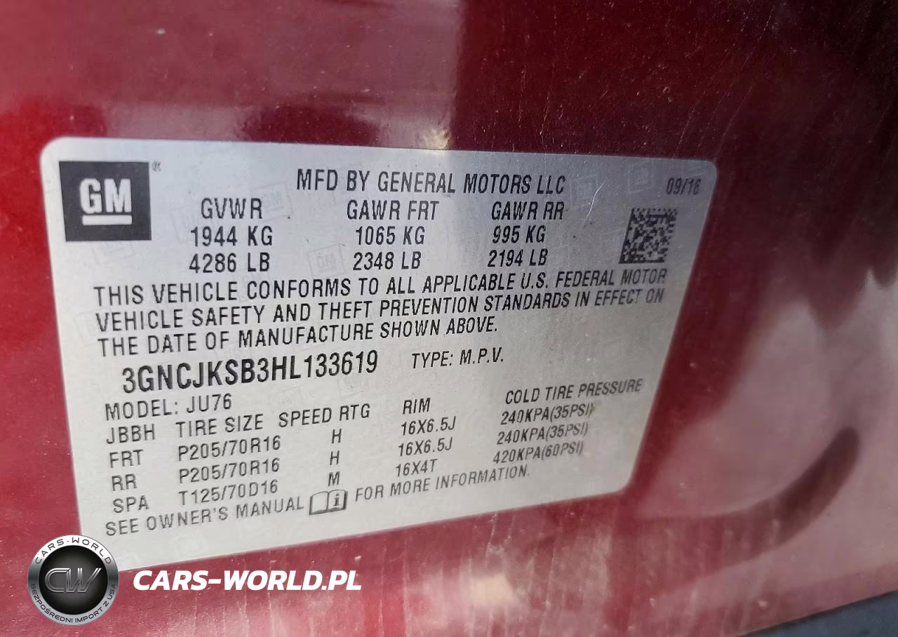 2017 Chevrolet Trax Ls VIN:3GNCJKSB3HL133619 - 13
