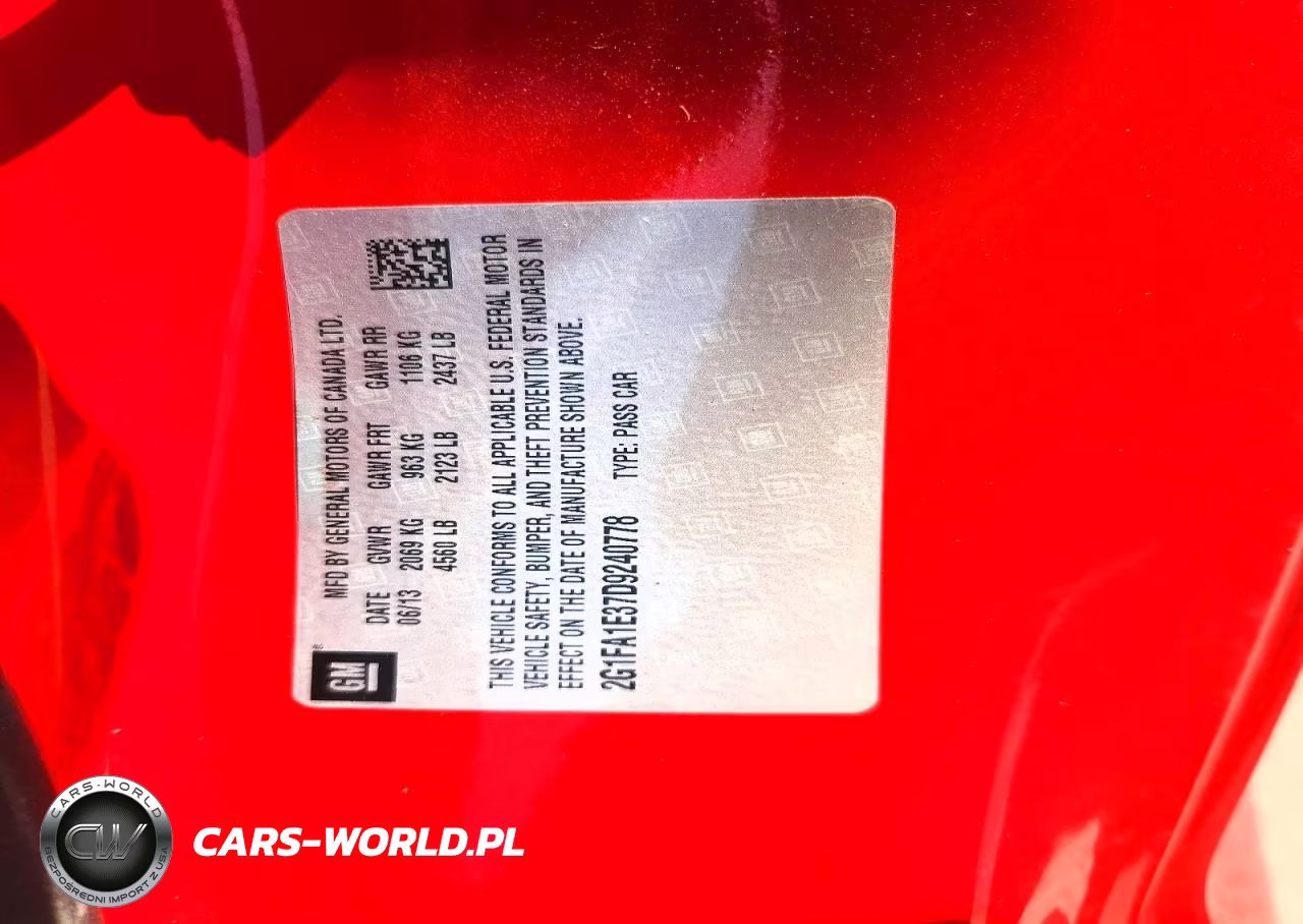 2013 Chevrolet Camaro Ls VIN:2G1FA1E37D9240778 - 13
