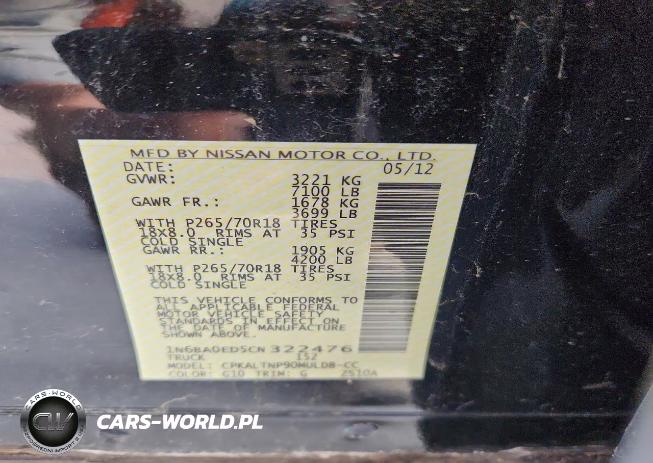 2012 Nissan Titan Sv VIN:1N6BA0ED5CN322476 - 13