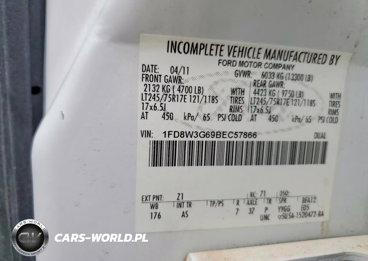 2011 Ford F350 Super Duty VIN:1FD8W3G69BEC57866 - 12