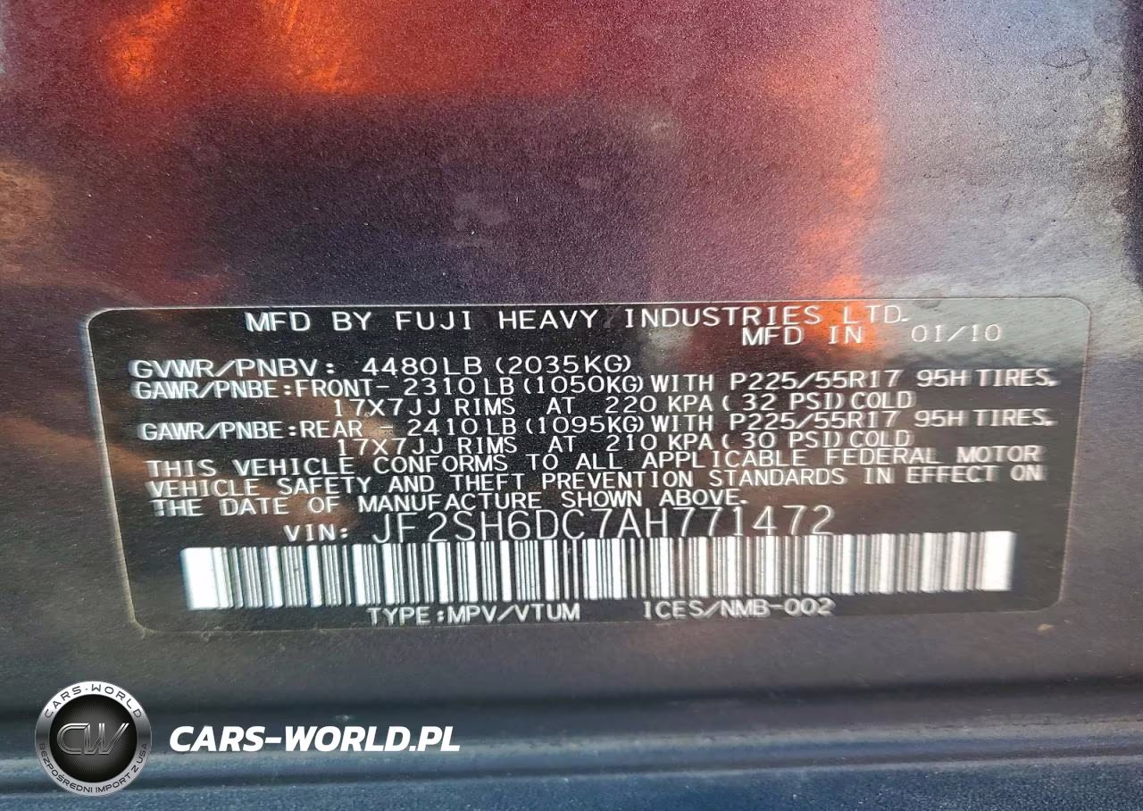 2010 Subaru Forester 2.5X Limited VIN:JF2SH6DC7AH771472 - 14