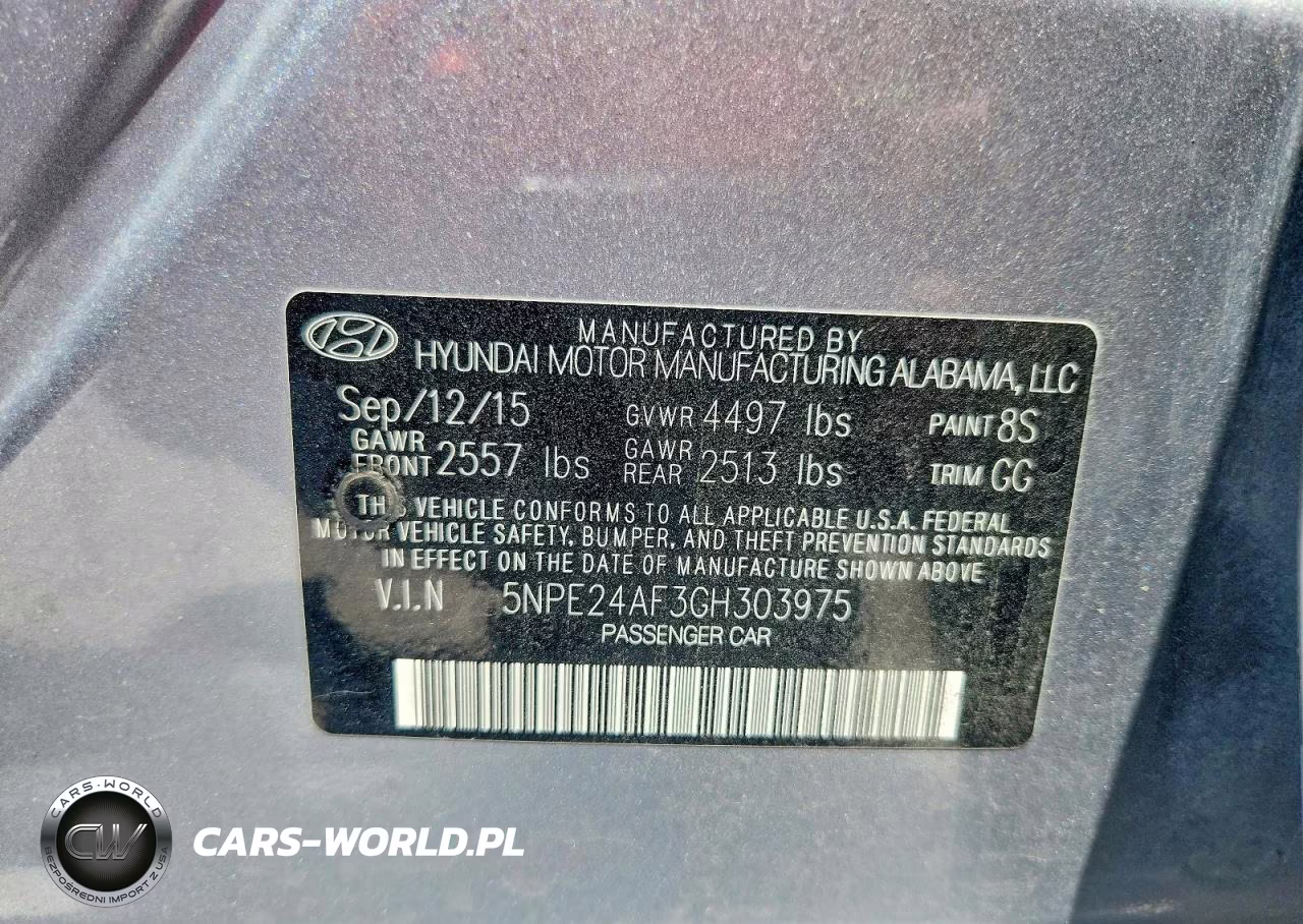 2016 Hyundai Sonata Se VIN:5NPE24AF3GH303975 - 12