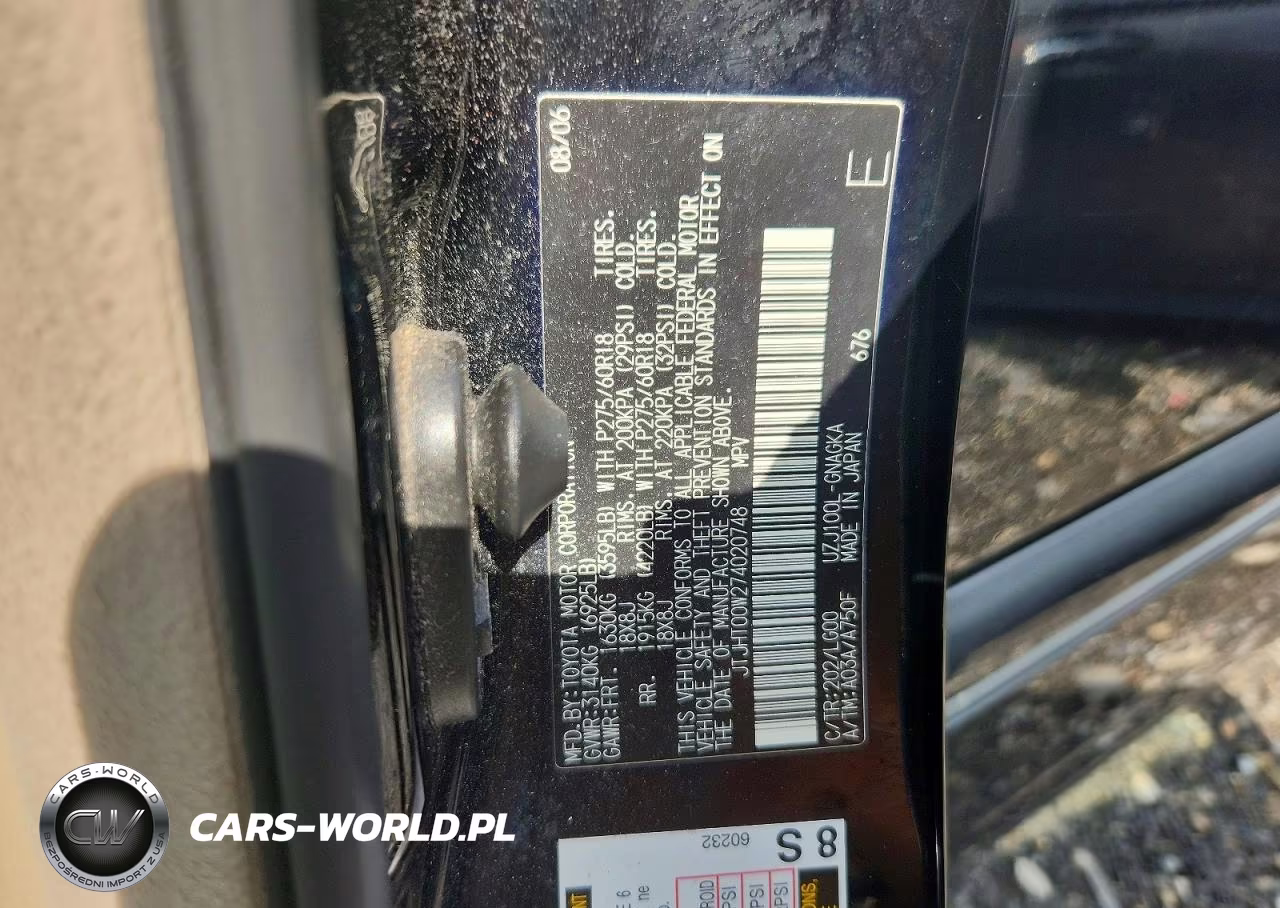 2007 Lexus Lx 470 VIN:JTJHT00W274020748 - 13