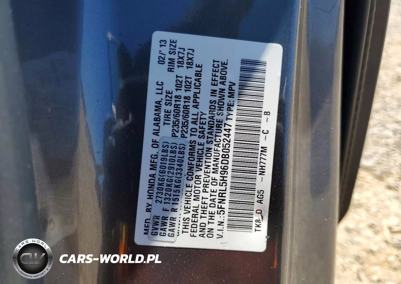 2013 Honda Odyssey Touring VIN:5FNRL5H96DB052447 - 13