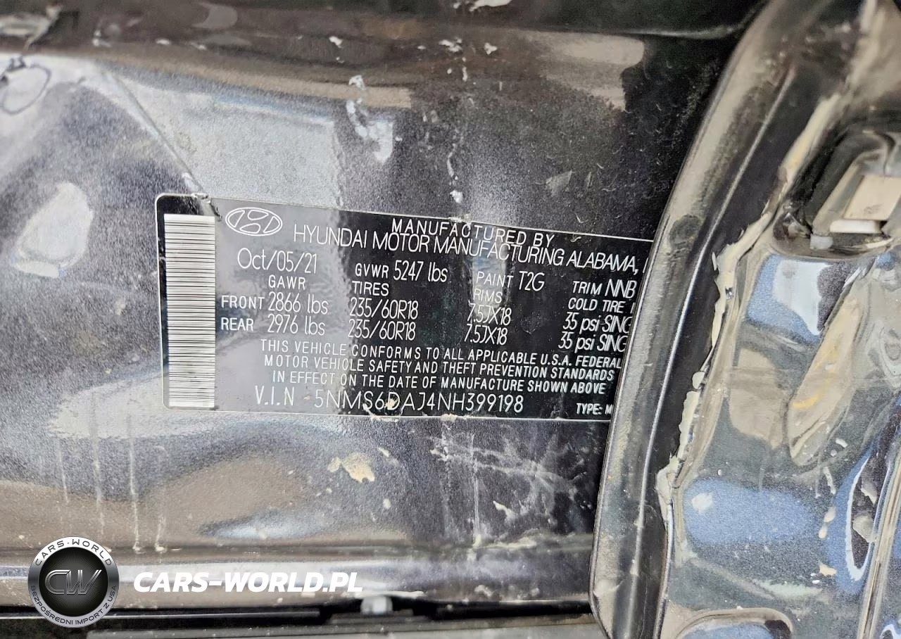 2022 Hyundai Santa Fe Xrt VIN:5NMS6DAJ4NH399198 - 12