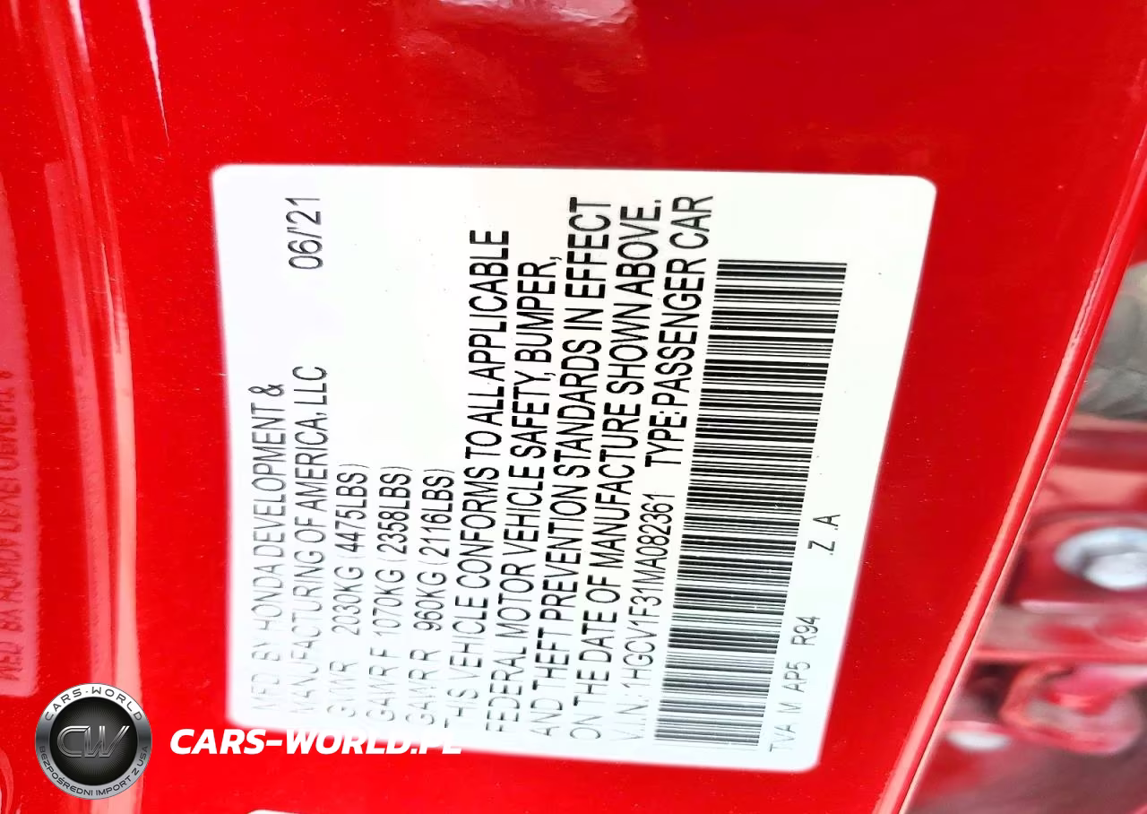 2021 Honda Accord Sport VIN:1HGCV1F31MA082361 - 13