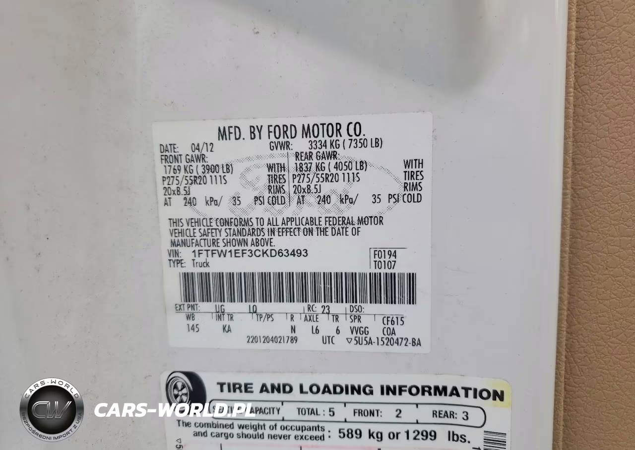 2012 Ford F150 Supercrew VIN:1FTFW1EF3CKD63493 - 12