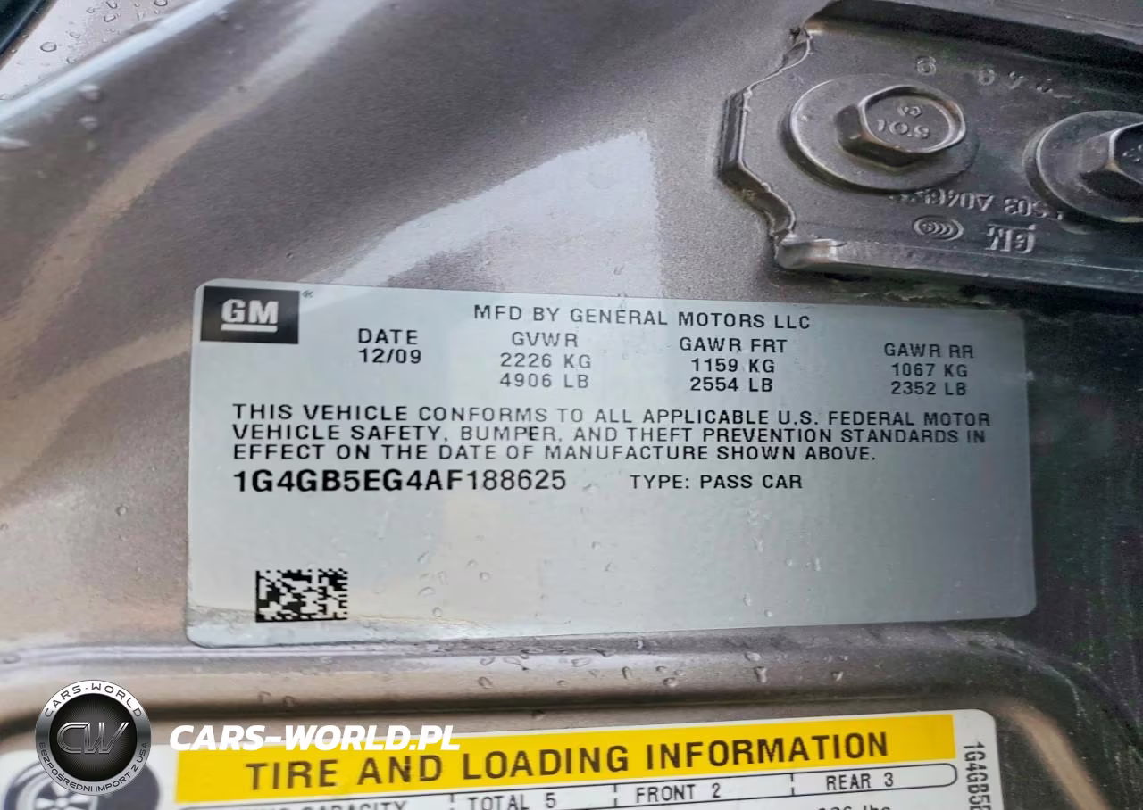 2010 Buick Lacrosse Cx VIN:1G4GB5EG4AF188625 - 12